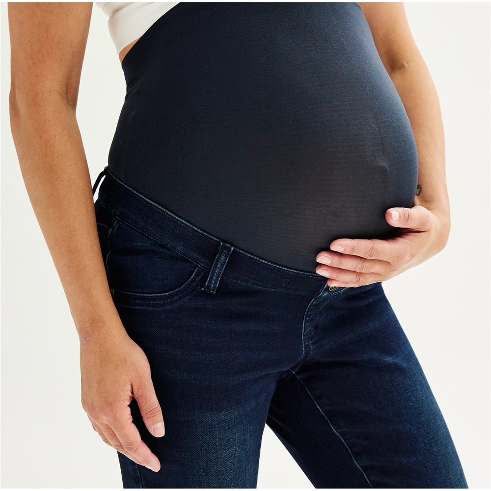 Sonoma Maternity Inset Belly Skinny Jeggings Black Size 2 - Picture 3 of 5